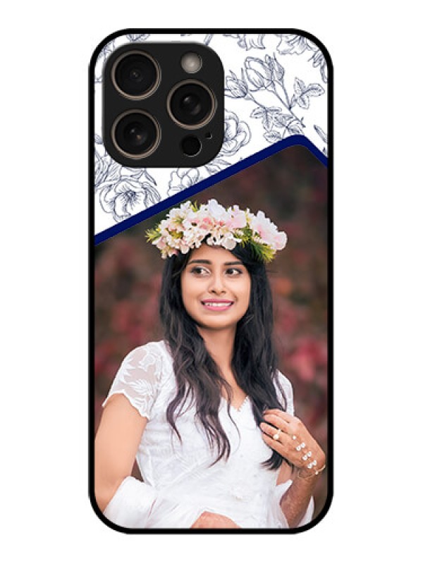 Custom iPhone 16 Pro Custom Glass Phone Case - Classy Floral Design