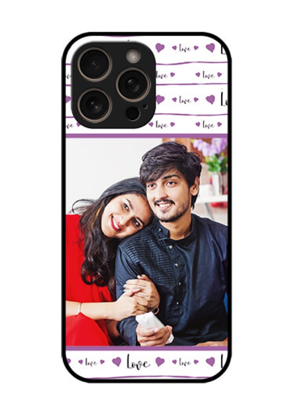 iPhone 16 Pro Custom Glass Phone Case - Couples Heart Design