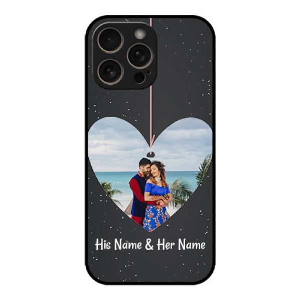 iPhone 16 Pro Custom Glass Phone Case - Hanging Heart Design