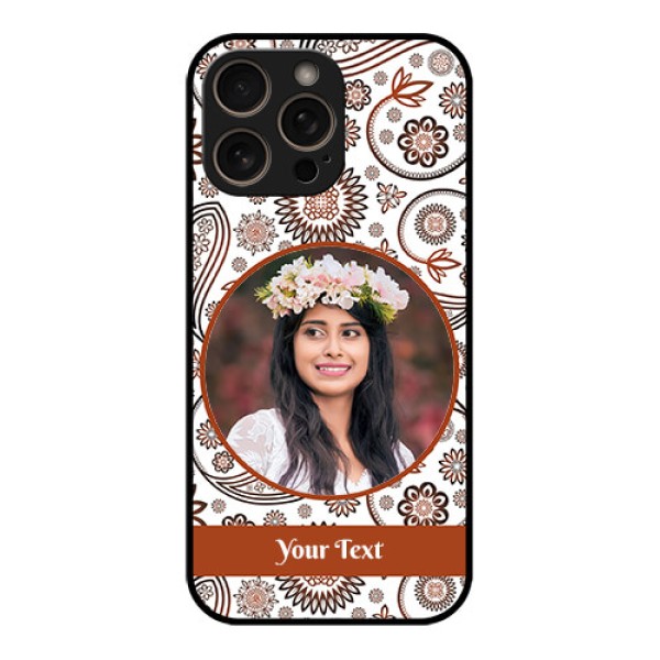 iPhone 16 Pro Custom Glass Phone Case - Abstract Flower Design