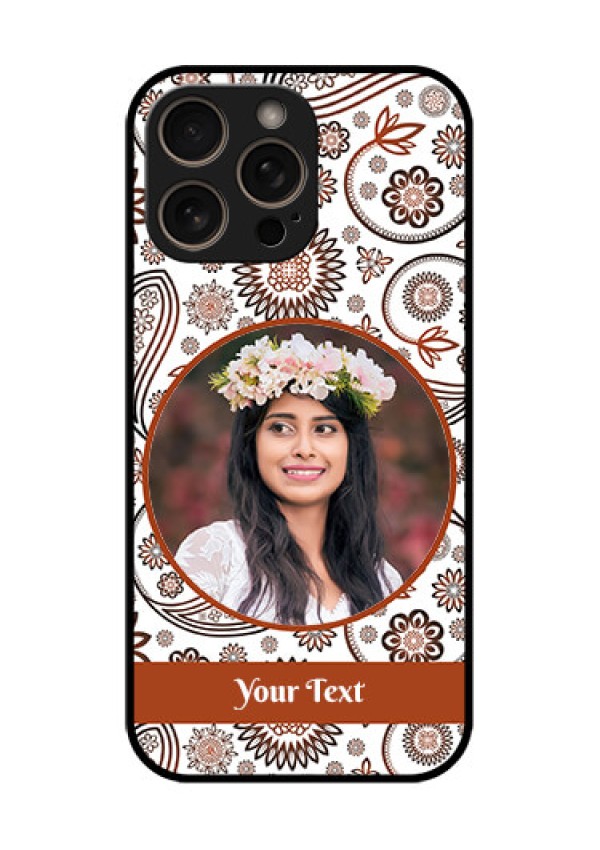 iPhone 16 Pro Custom Glass Phone Case - Abstract Flower Design