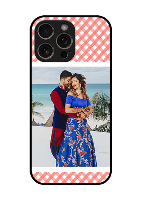 iPhone 16 Pro Custom Glass Phone Case - Pink Pattern Design