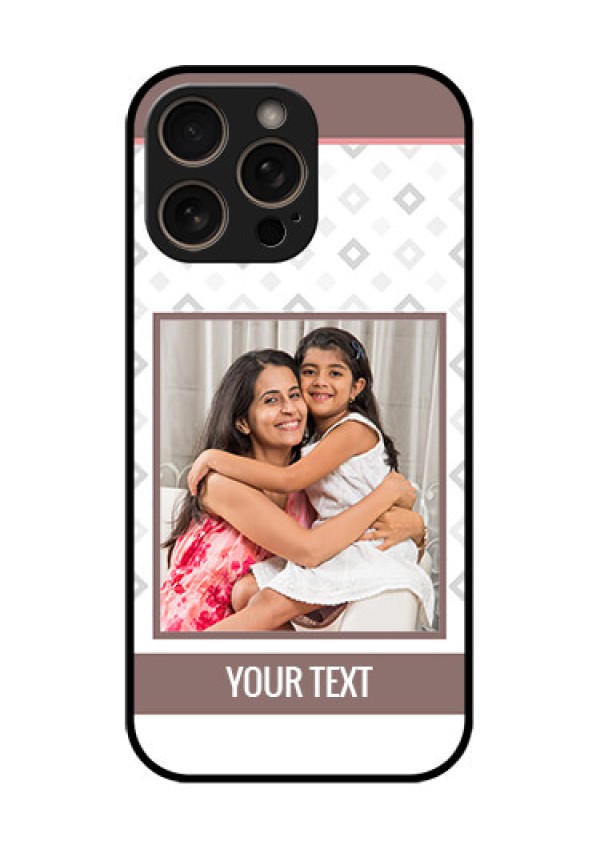 iPhone 16 Pro Custom Glass Phone Case - Simple Diamond Design