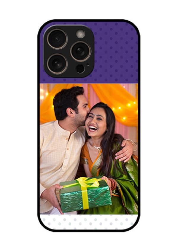 iPhone 16 Pro Custom Glass Phone Case - Violet Colored Pattern Design