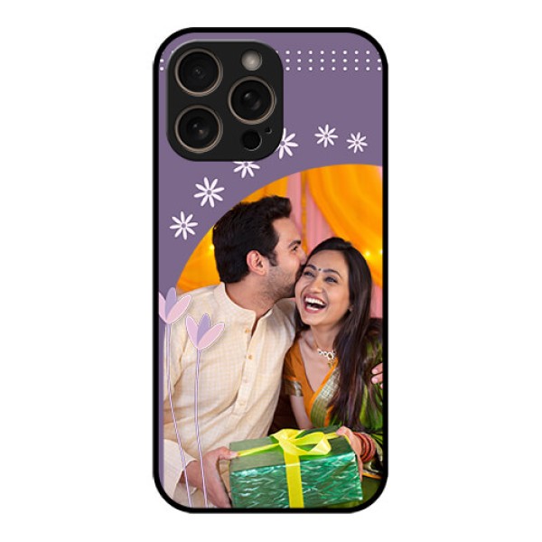 iPhone 16 Pro Custom Glass Phone Case - Lavender Flowers Design