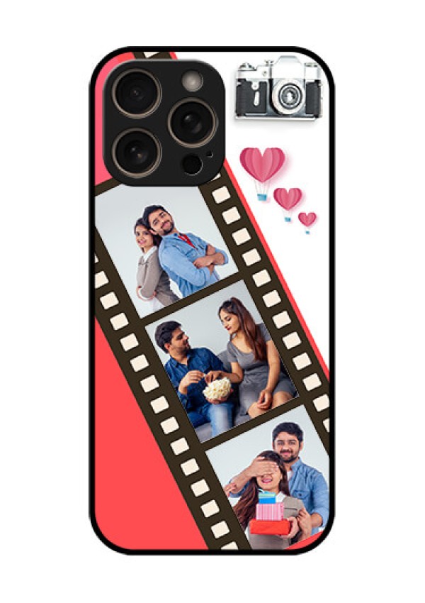 iPhone 16 Pro Custom Glass Phone Case - 3 Image Holder With Film Reel