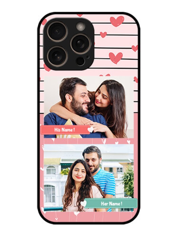 Custom iPhone 16 Pro Custom Glass Phone Case - Photo With Heart Design