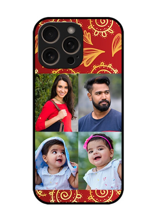 iPhone 16 Pro Custom Glass Phone Case - 4 Image Traditional Design