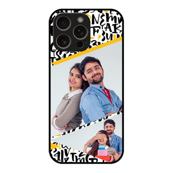 iPhone 16 Pro Custom Glass Phone Case - Letters Pattern Design