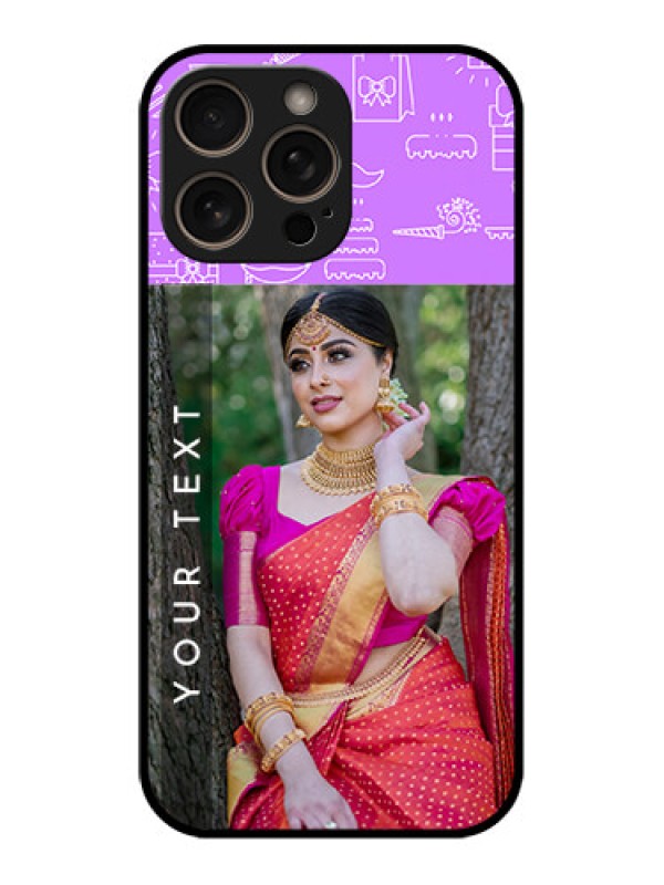 Custom iPhone 16 Pro Custom Glass Phone Case - Birthday Icons Design