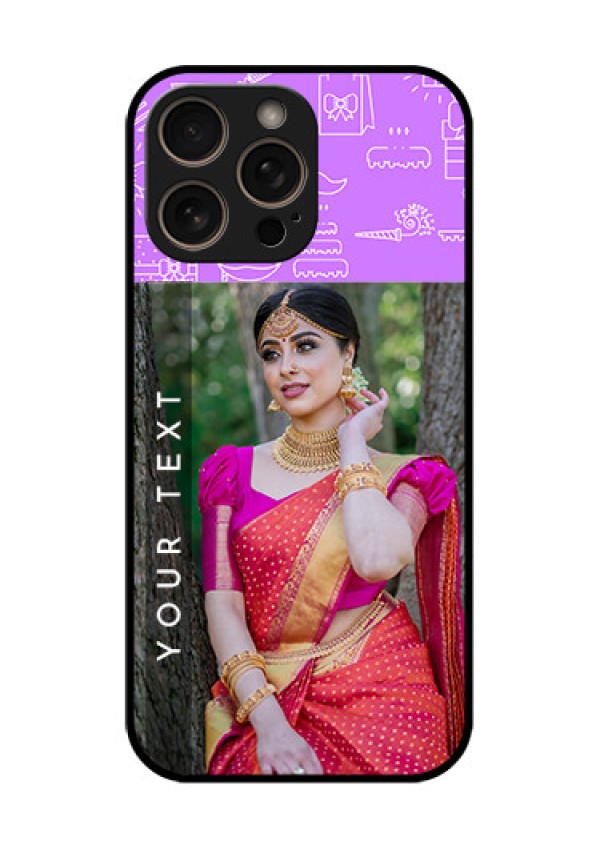 iPhone 16 Pro Custom Glass Phone Case - Birthday Icons Design