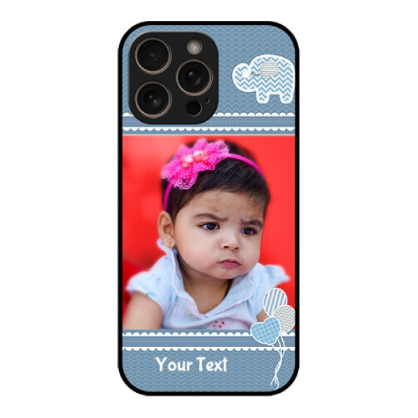 iPhone 16 Pro Custom Glass Phone Case - With Kids Pattern Design