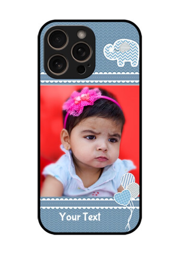 iPhone 16 Pro Custom Glass Phone Case - With Kids Pattern Design