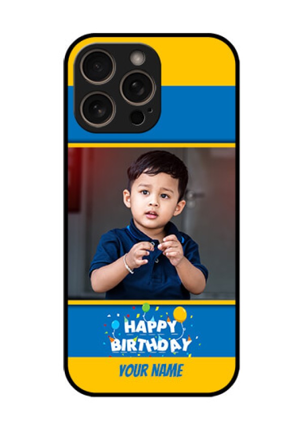 iPhone 16 Pro Custom Glass Phone Case - Birthday Wishes Design