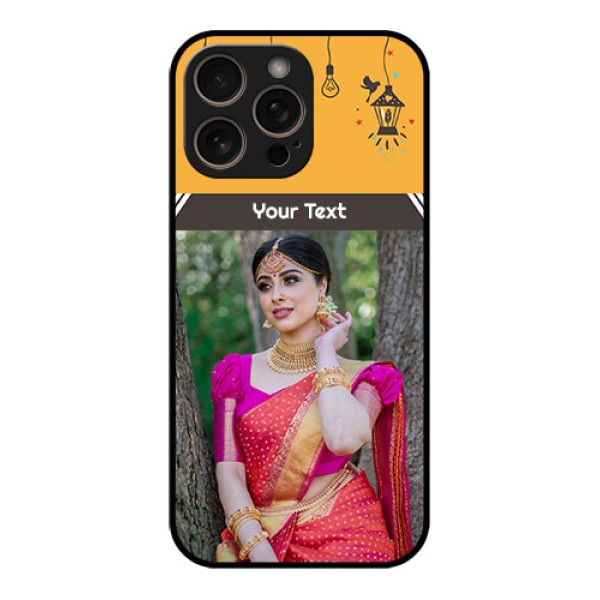 iPhone 16 Pro Custom Glass Phone Case - With Family Picture And Icons iPhone 16 Pro Custom Glass Phone Case - With Family Picture And Icons