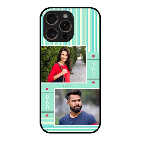 iPhone 16 Pro Custom Glass Phone Case - Mom and Dad Pic Design
