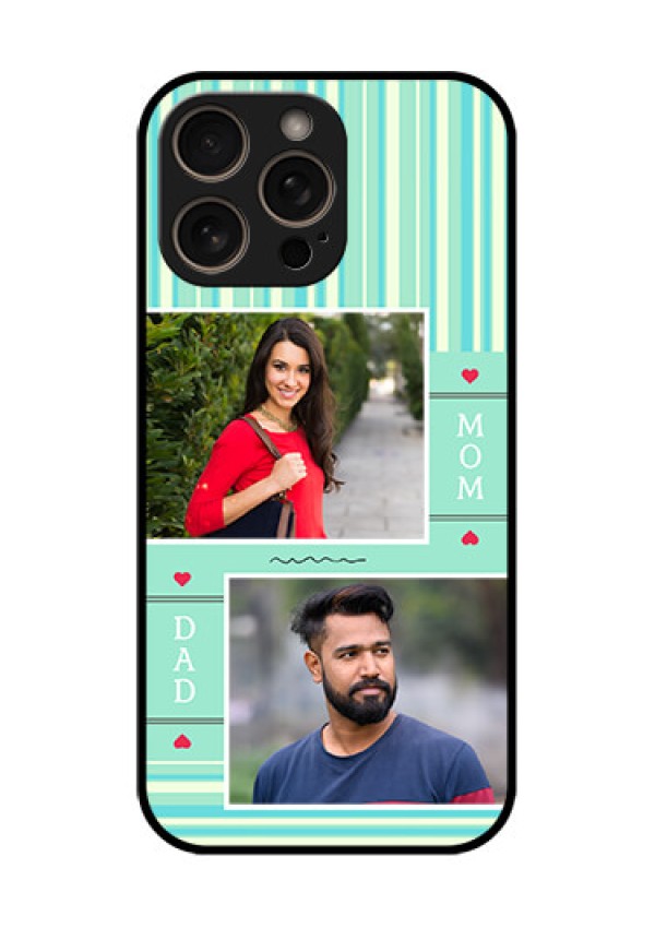 iPhone 16 Pro Custom Glass Phone Case - Mom and Dad Pic Design