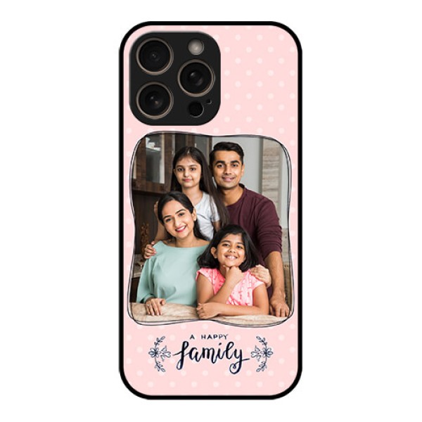 iPhone 16 Pro Custom Glass Phone Case - Family With Dots Design