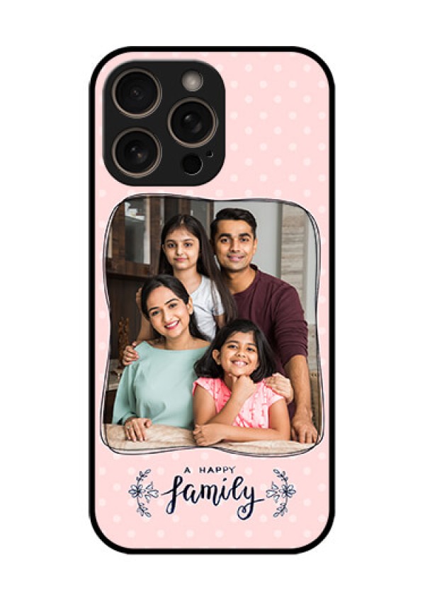 iPhone 16 Pro Custom Glass Phone Case - Family With Dots Design