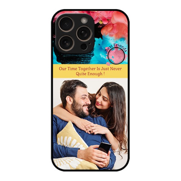 iPhone 16 Pro Custom Glass Phone Case - Quote With Acrylic Painting Design