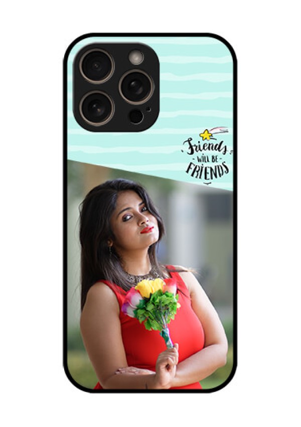 iPhone 16 Pro Custom Glass Phone Case - Friends Picture Icon Design