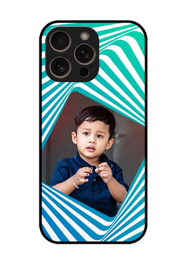 iPhone 16 Pro Custom Glass Phone Case - Abstract Spiral Design