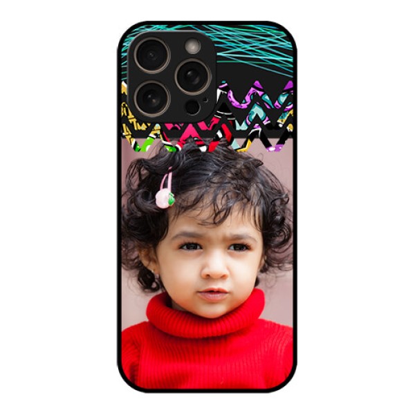 iPhone 16 Pro Custom Glass Phone Case - Neon Abstract Design