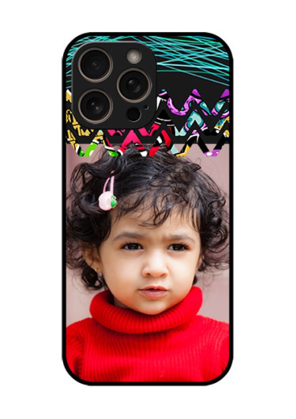 iPhone 16 Pro Custom Glass Phone Case - Neon Abstract Design