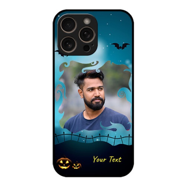 iPhone 16 Pro Custom Glass Phone Case - Halloween Frame Design