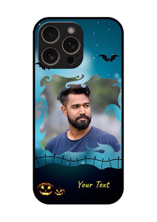 iPhone 16 Pro Custom Glass Phone Case - Halloween Frame Design