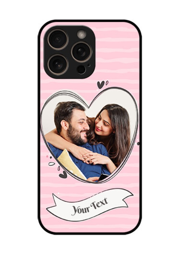 iPhone 16 Pro Custom Glass Phone Case - Vintage Heart Design