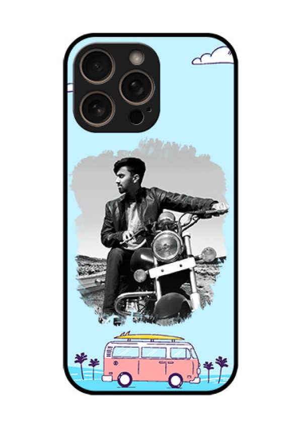 iPhone 16 Pro Custom Glass Phone Case - Travel and Adventure Design