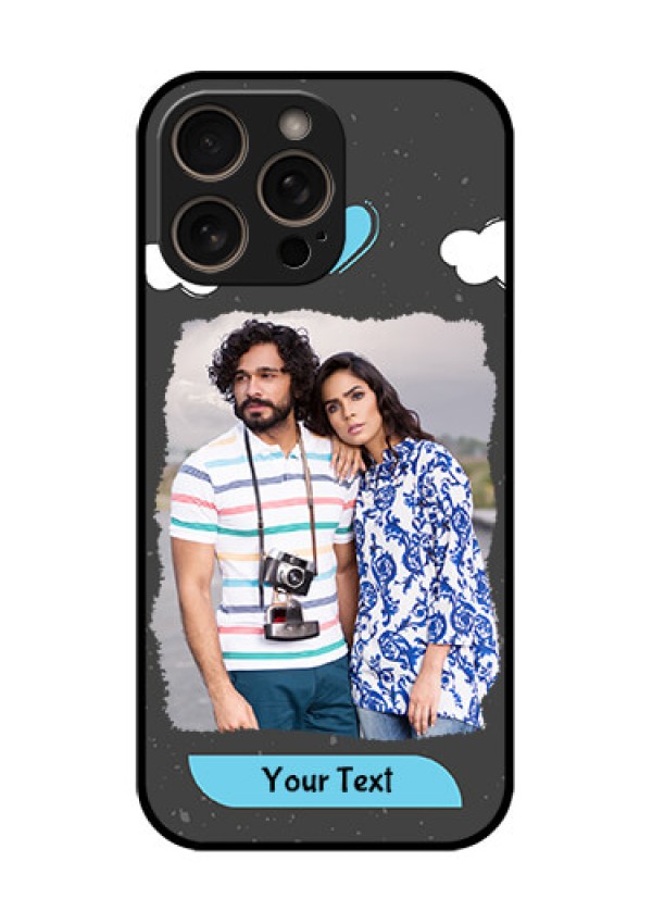 iPhone 16 Pro Custom Glass Phone Case - Splashes With Love Doodles Design