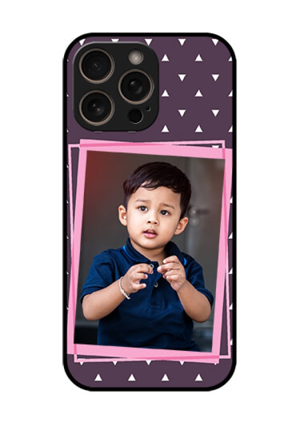 iPhone 16 Pro Custom Glass Phone Case - Triangle Pattern Dotted Design