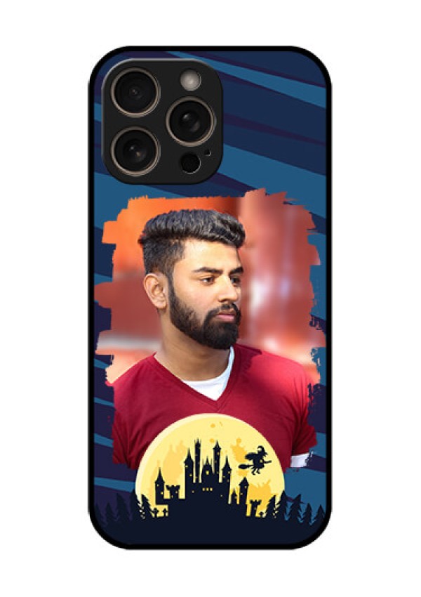 iPhone 16 Pro Custom Glass Phone Case - Halloween Witch Design