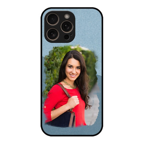 iPhone 16 Pro Custom Glass Phone Case - Grunge Line Art Design
