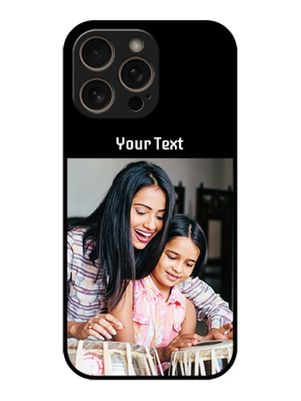 Custom iPhone 16 Pro Custom Glass Phone Case - Photo With Name Design