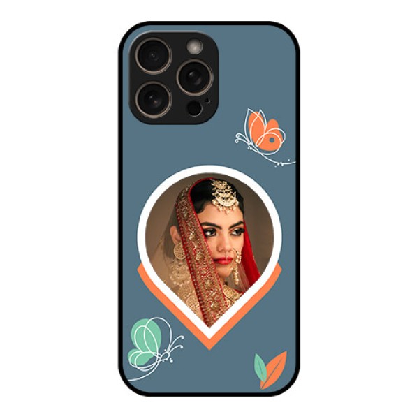 iPhone 16 Pro Custom Glass Phone Case - Droplet Butterflies Design