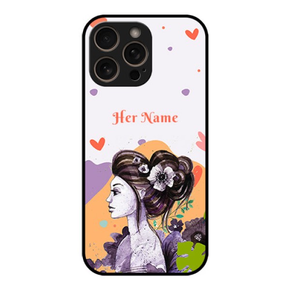 iPhone 16 Pro Custom Glass Phone Case - Woman And Nature Design iPhone 16 Pro Custom Glass Phone Case - Woman And Nature Design