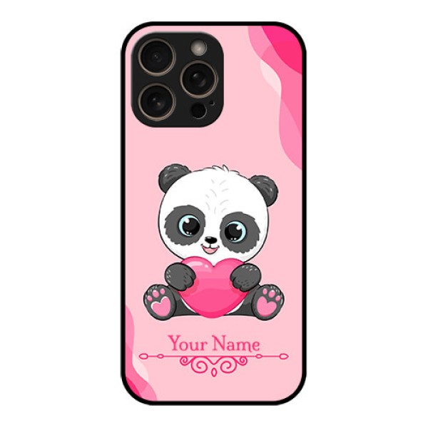 iPhone 16 Pro Custom Glass Phone Case - Cute Panda Design
