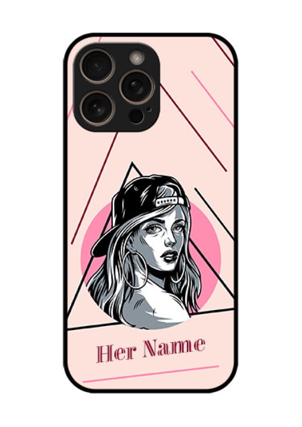 iPhone 16 Pro Custom Glass Phone Case - Rockstar Girl Design