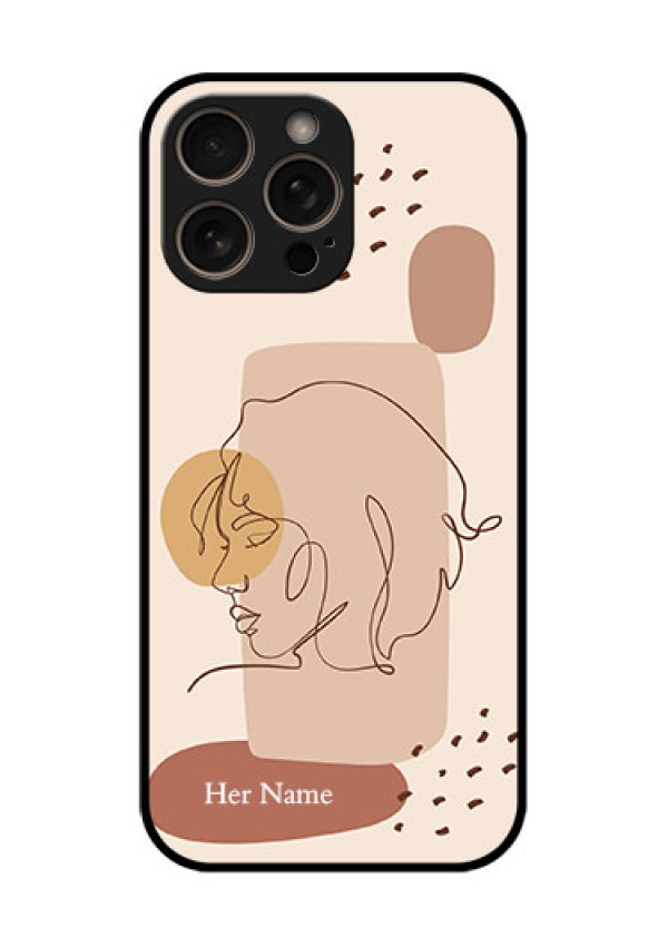 iPhone 16 Pro Custom Glass Phone Case - Calm Woman Line Art Design