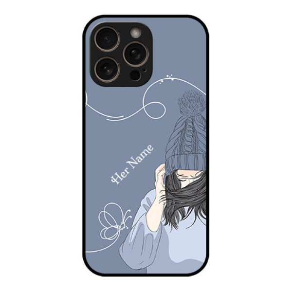 iPhone 16 Pro Custom Glass Phone Case - Girl In Winter Outfit Design iPhone 16 Pro Custom Glass Phone Case - Girl In Winter Outfit Design