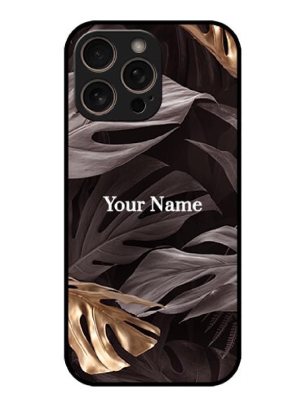 Custom iPhone 16 Pro Custom Glass Phone Case - Wild Leaves Digital Paint Design