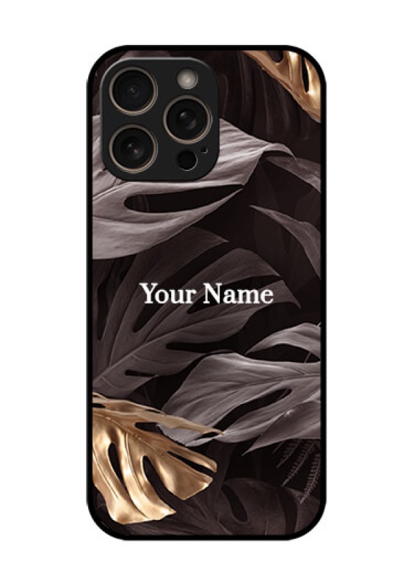 iPhone 16 Pro Custom Glass Phone Case - Wild Leaves Digital Paint Design