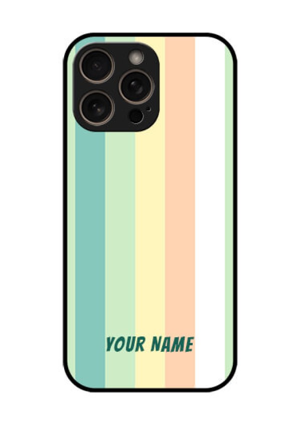 iPhone 16 Pro Custom Glass Phone Case - Multi - Colour Stripes Design