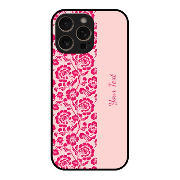 iPhone 16 Pro Custom Glass Phone Case - Attractive Floral Pattern Design