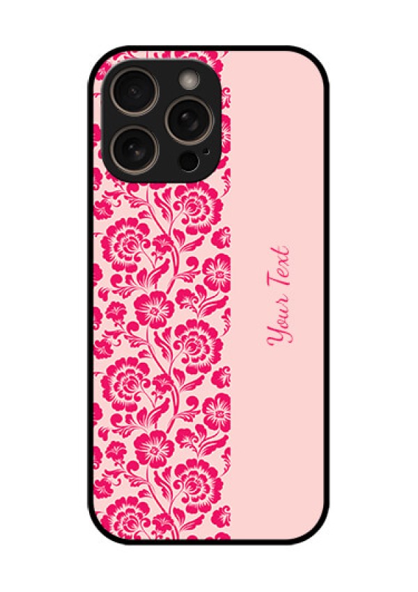 iPhone 16 Pro Custom Glass Phone Case - Attractive Floral Pattern Design