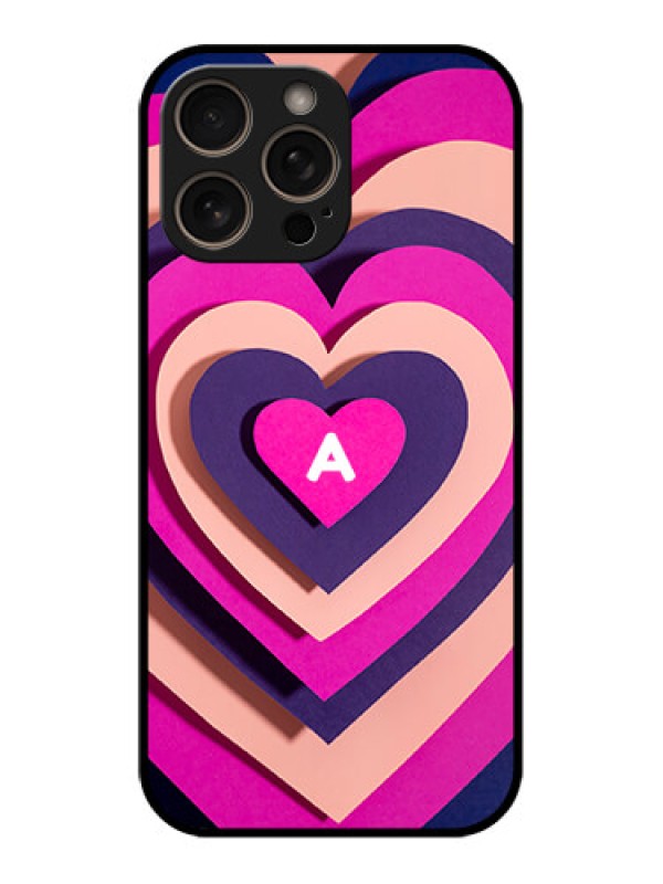 Custom iPhone 16 Pro Custom Glass Phone Case - Cute Heart Pattern Design