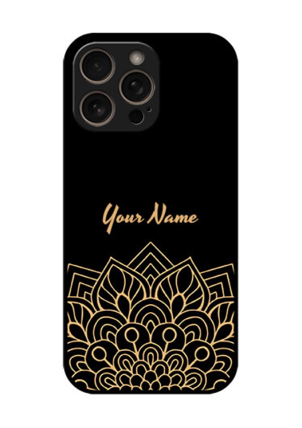 iPhone 16 Pro Custom Glass Phone Case - Golden Mandala Design